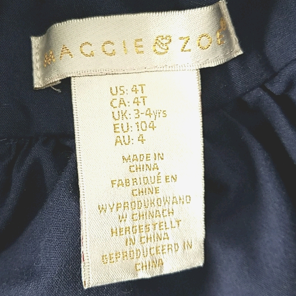Maggie & Zoe navy eyelet dress, 4T - Picture 3 of 9